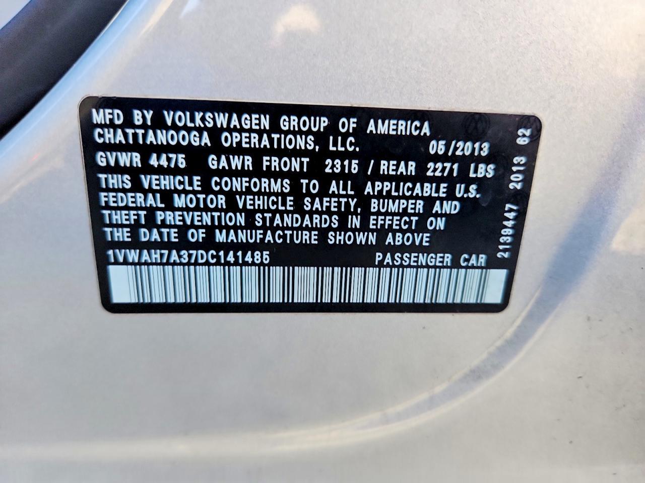 2013 Volkswagen Passat s