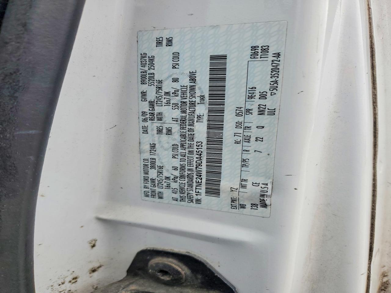 2009 Ford E250 Utility / Service Van
