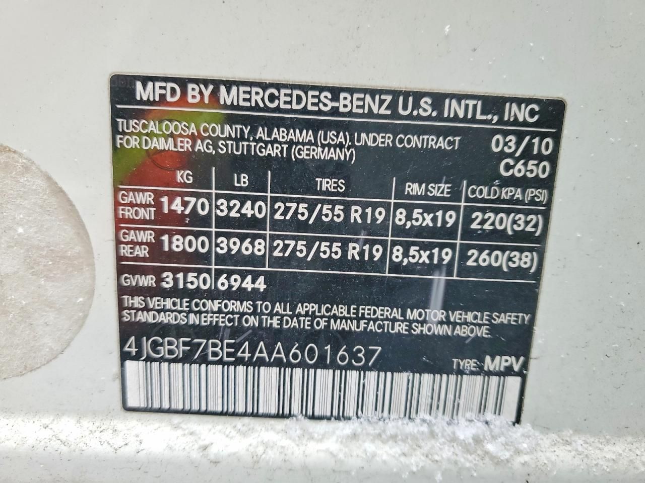 2010 Mercedes-Benz Gl 450 4matic