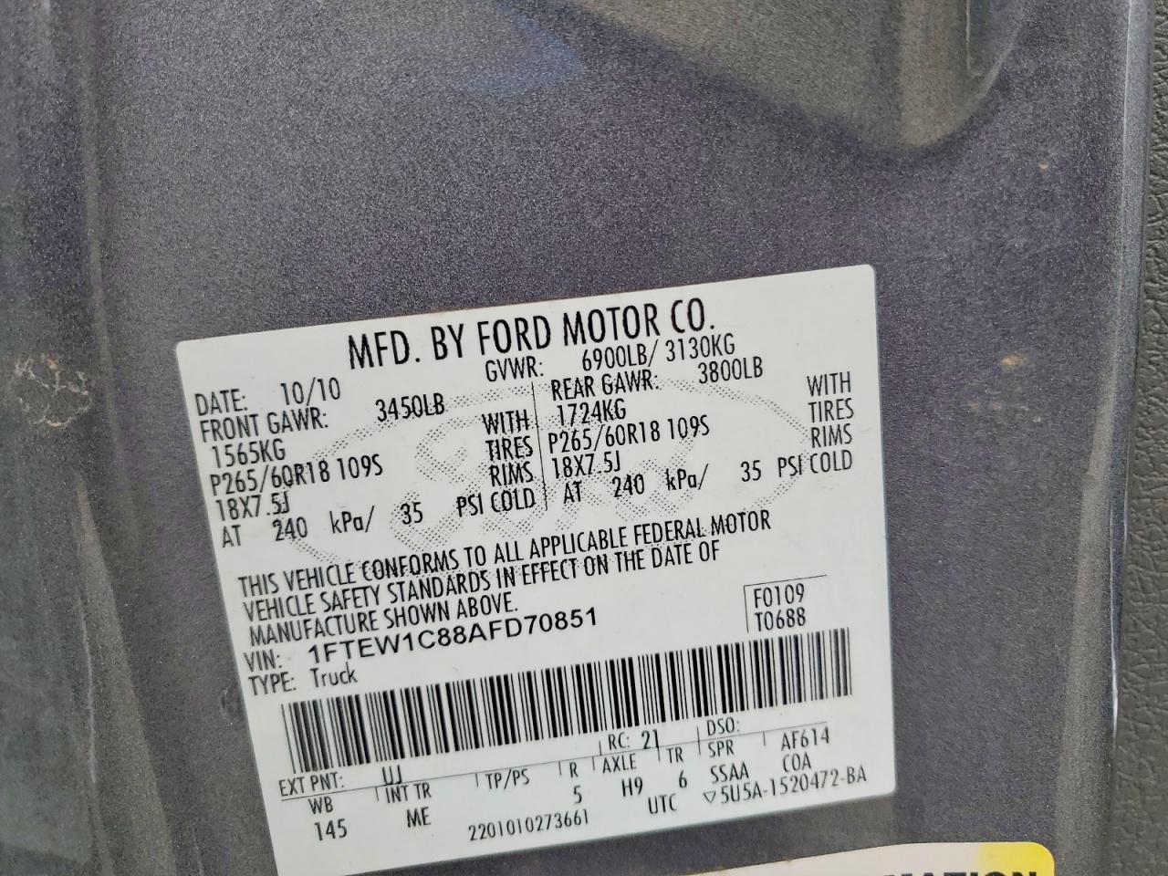 2010 Ford F150 Supercrew