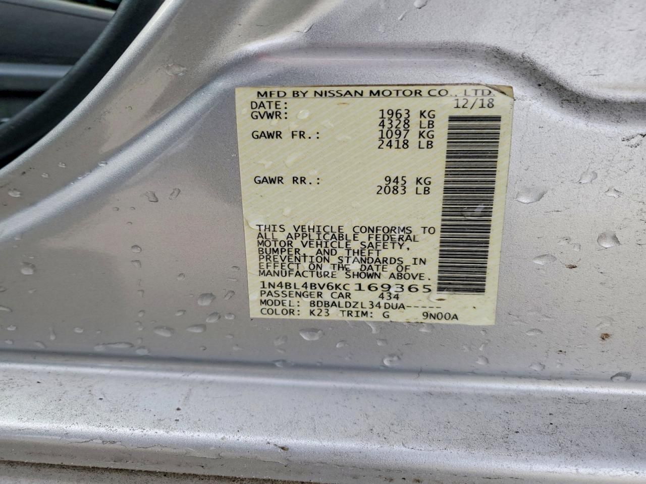 2019 Nissan Altima s