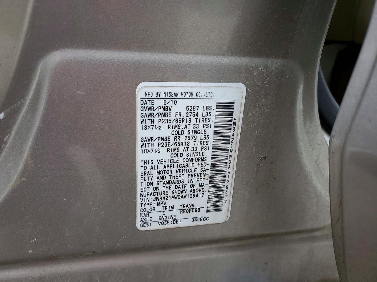 2010 Nissan Murano s