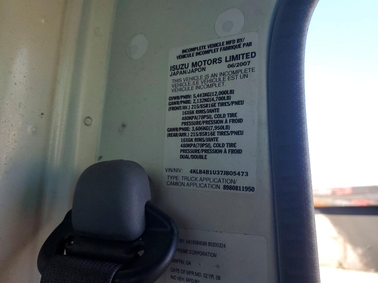 2007 Isuzu Npr box Truck