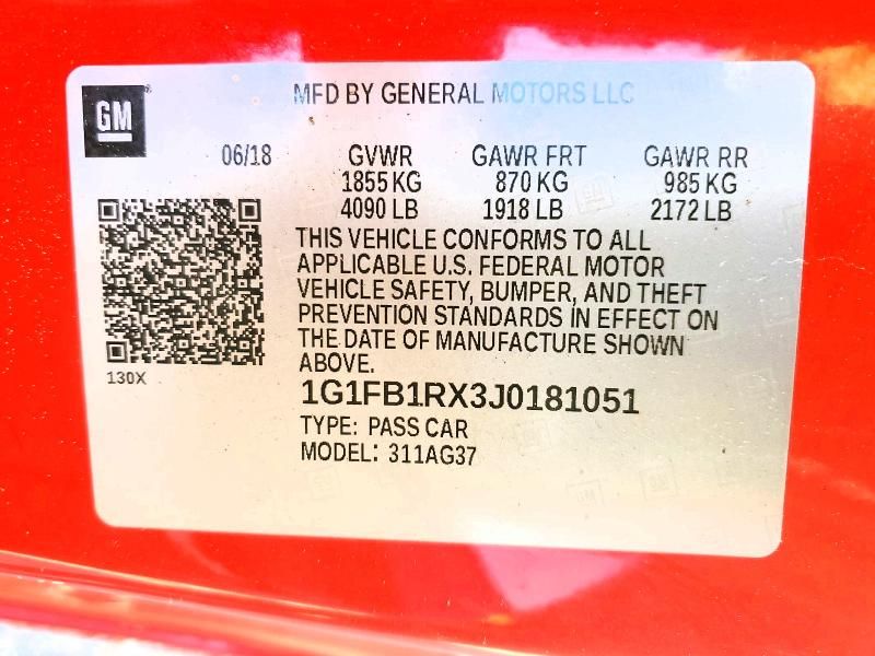 2018 Chevrolet Camaro lt