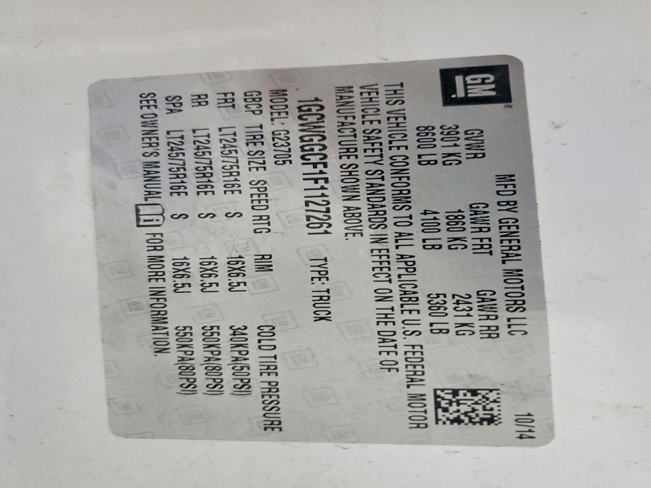 2015 Chevrolet Express G2500