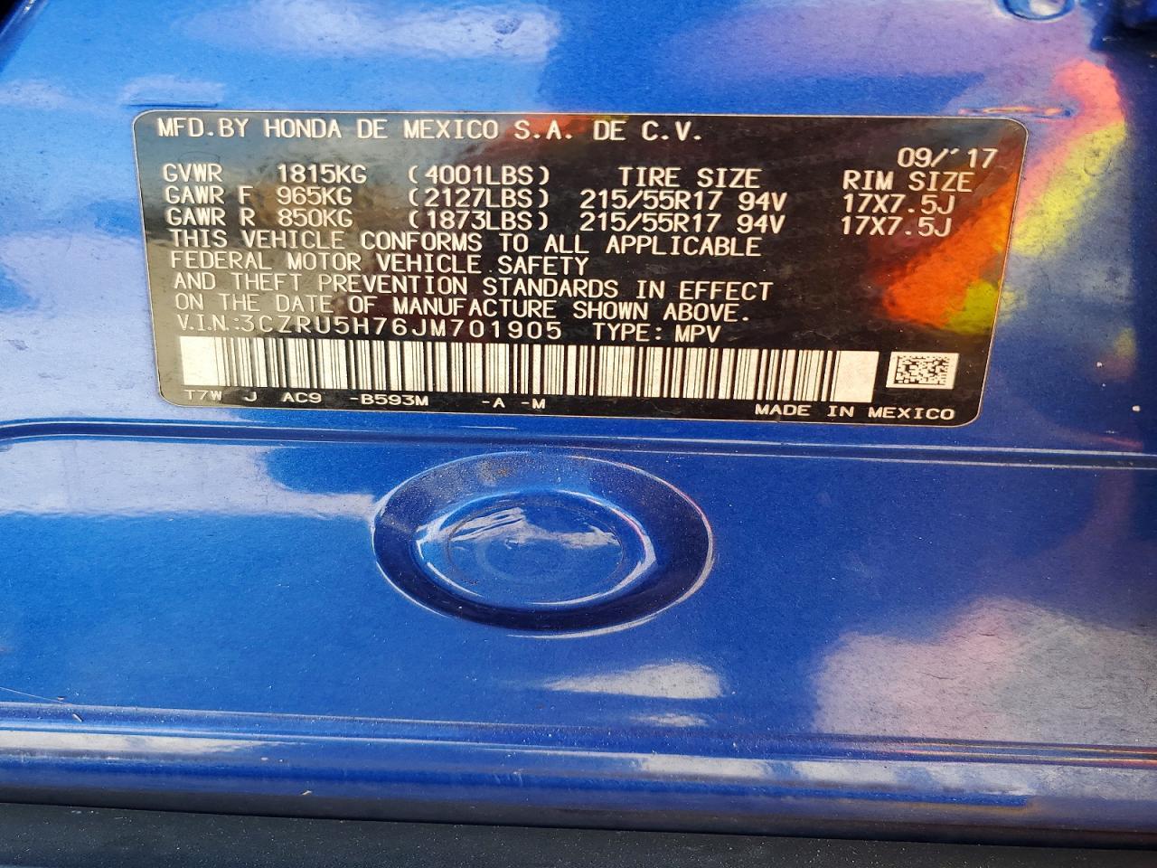 2018 Honda Hr-v exl