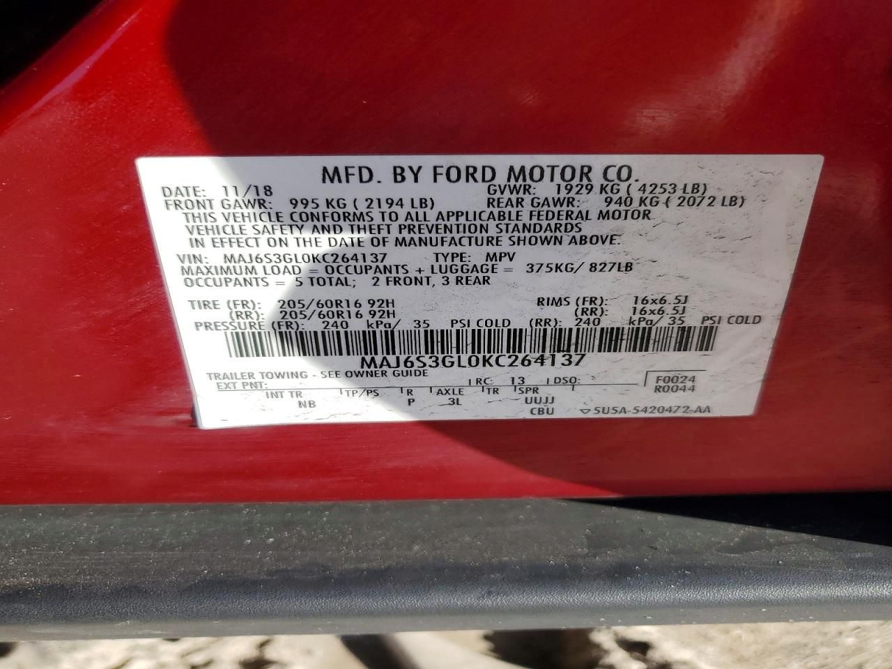 2019 Ford Ecosport se