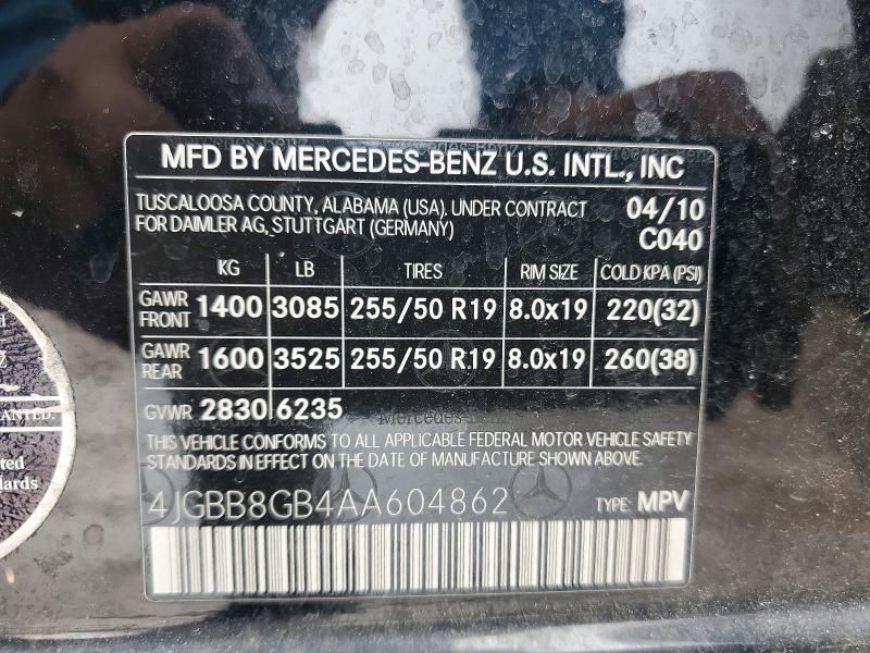2010 Mercedes-Benz Ml 350 4matic
