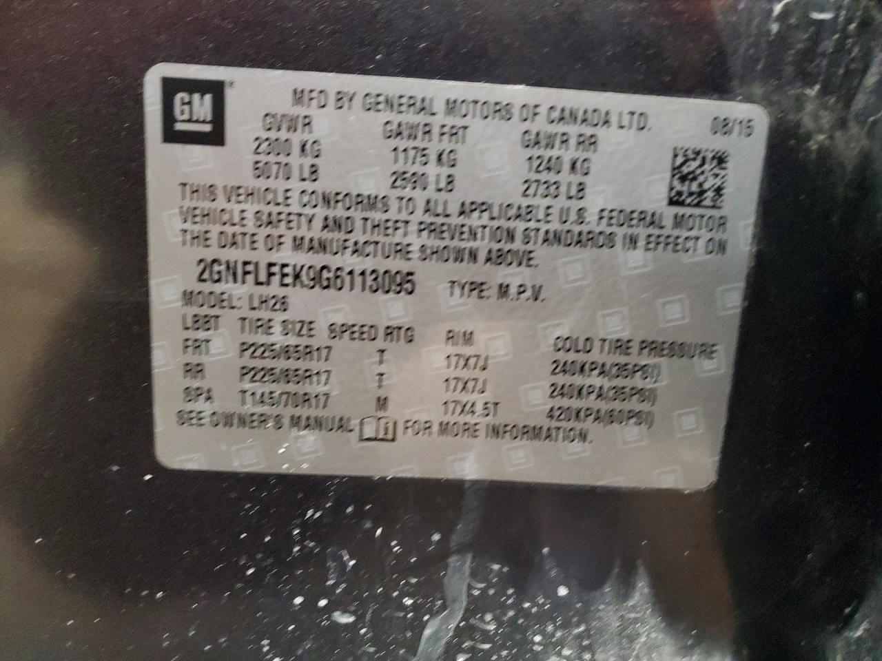 2016 Chevrolet Equinox lt