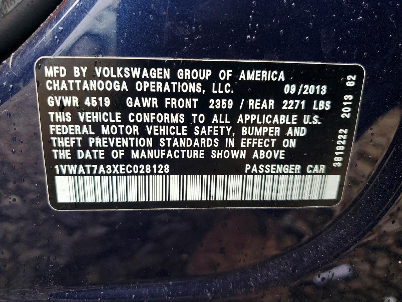 2014 Volkswagen Passat s