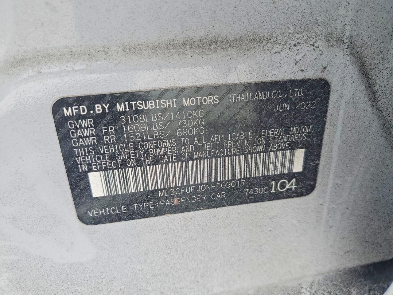 2022 Mitsubishi Mirage G4 es