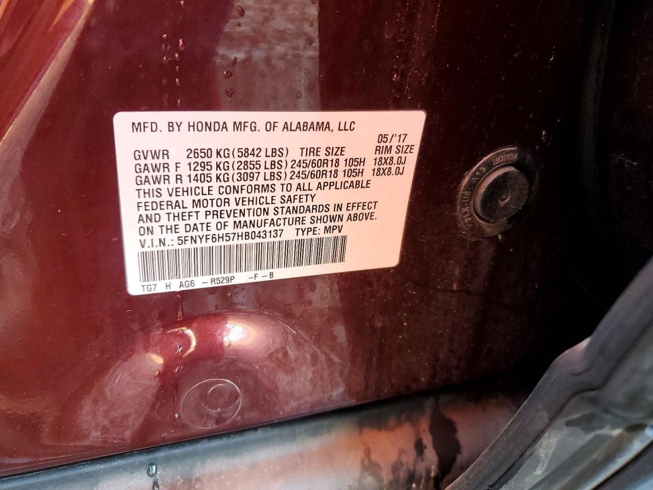 2017 Honda Pilot exl