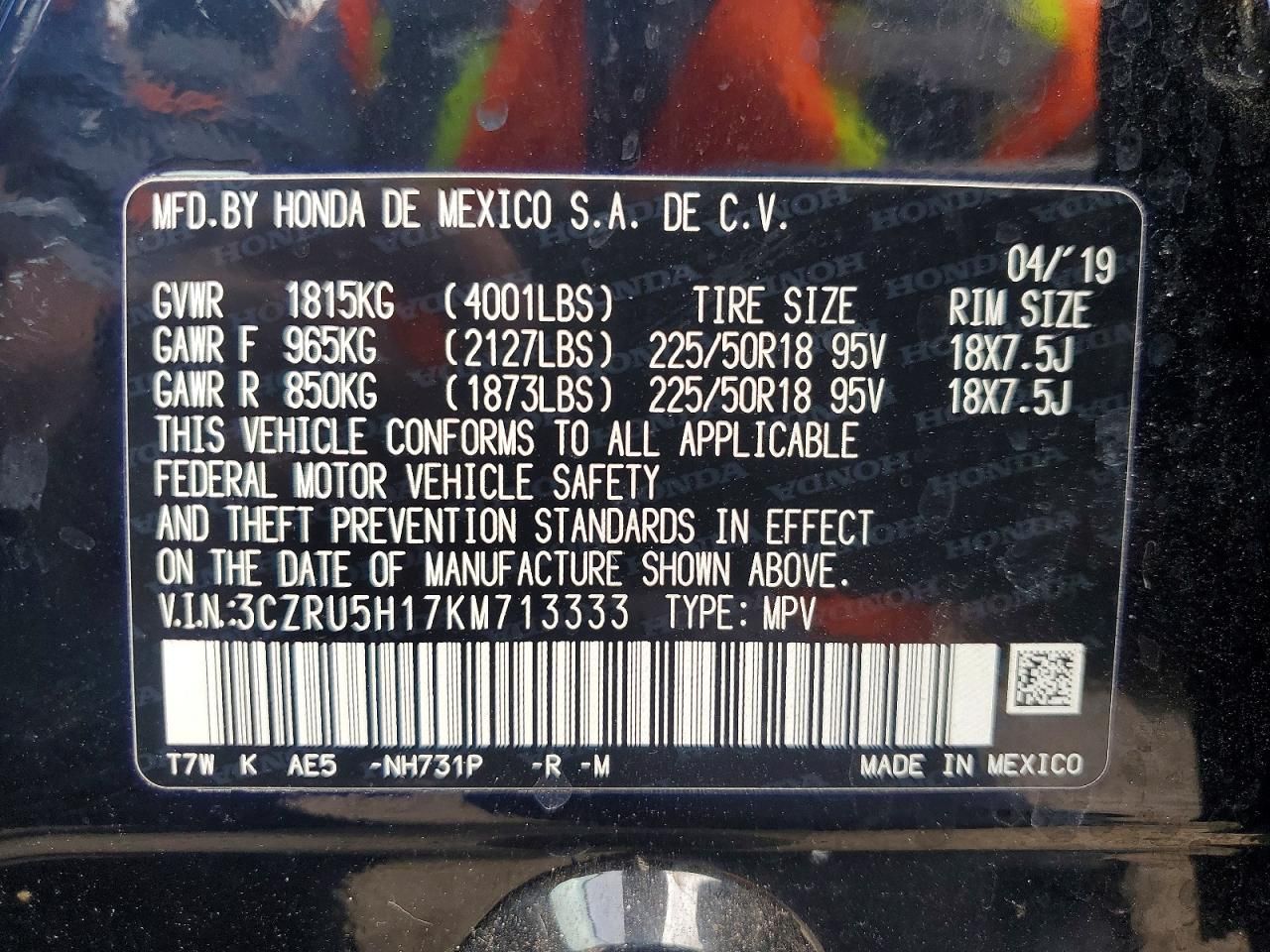 2019 Honda Hr-v Sport