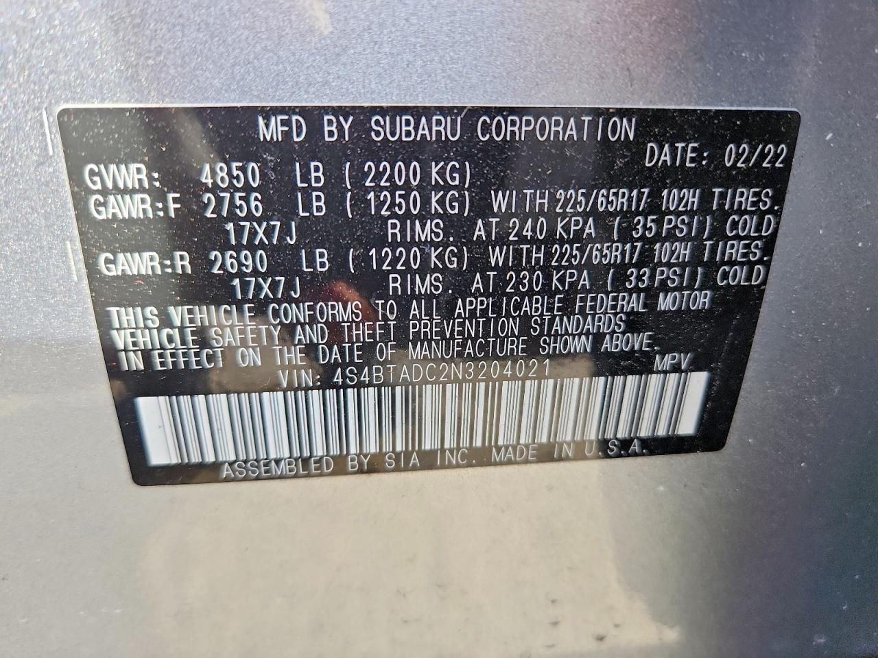 2022 Subaru Outback Premium