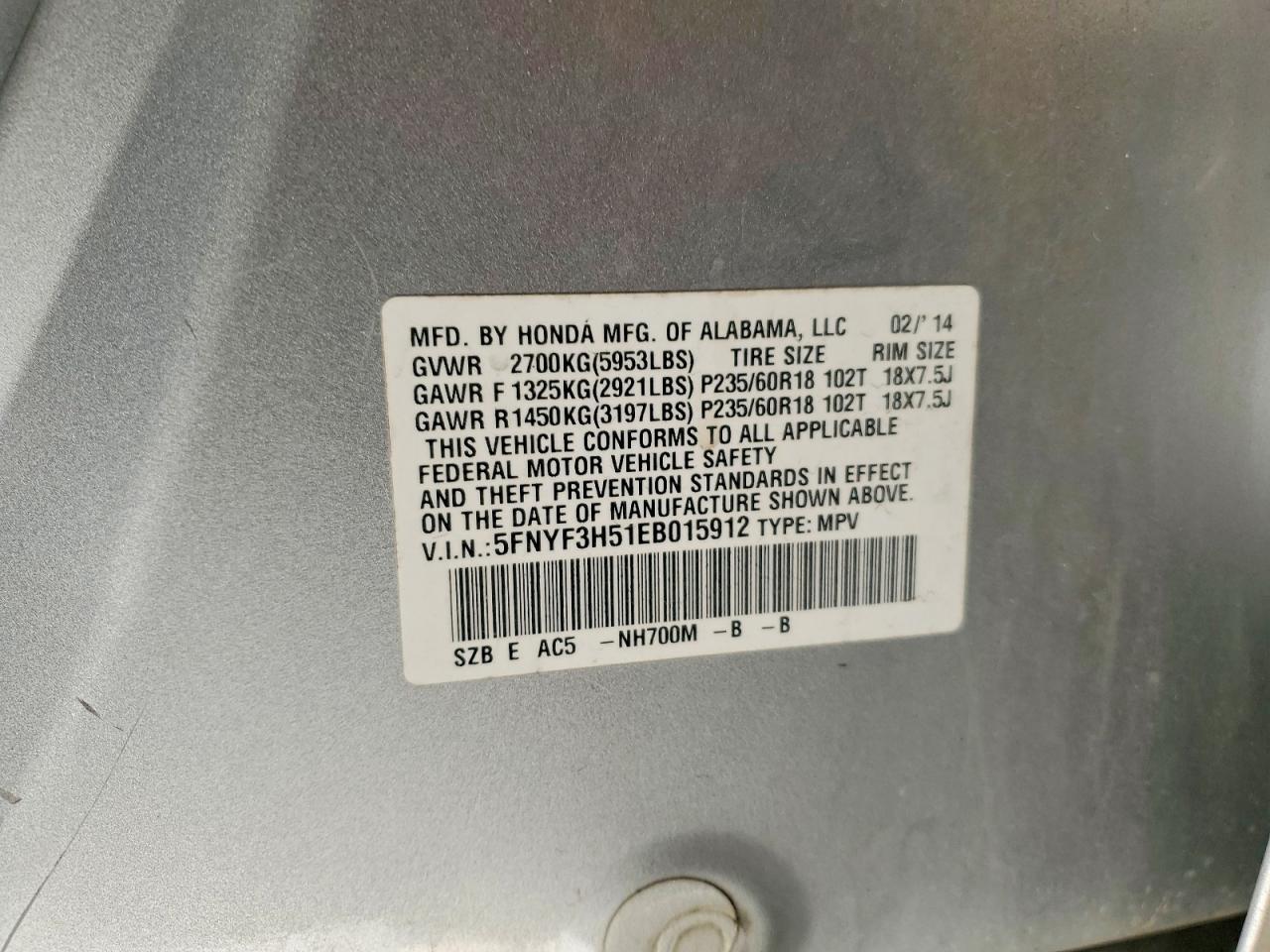 2014 Honda Pilot exl