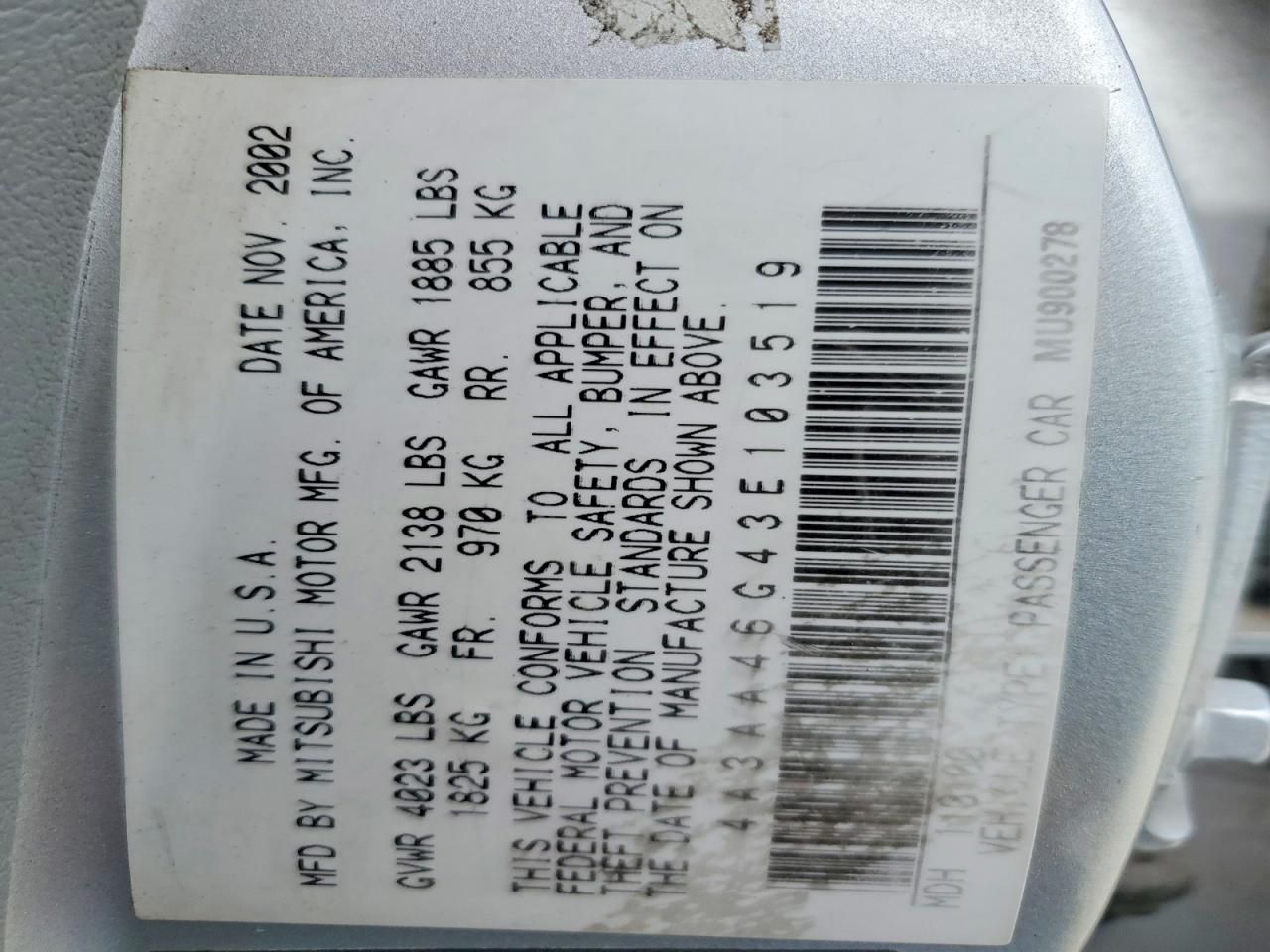 2003 Mitsubishi Galant es