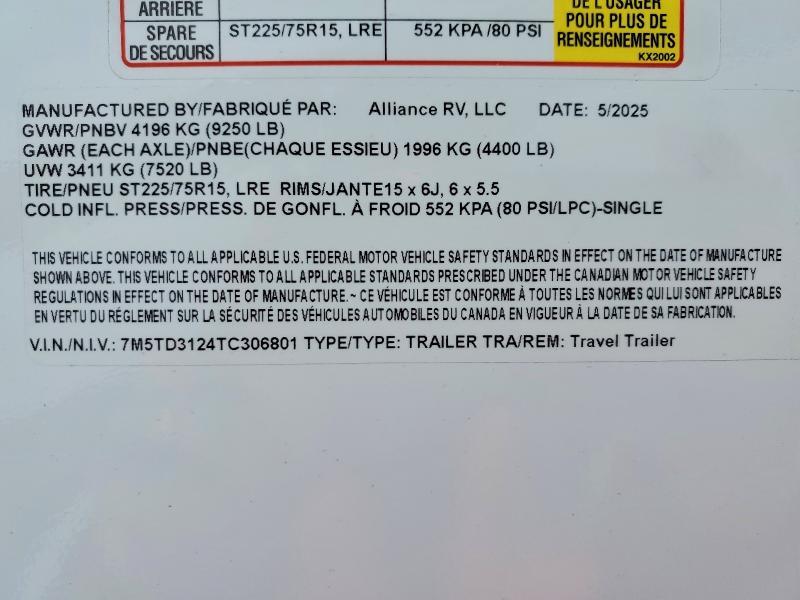 2026 Alliance Delta 252RL-Camper