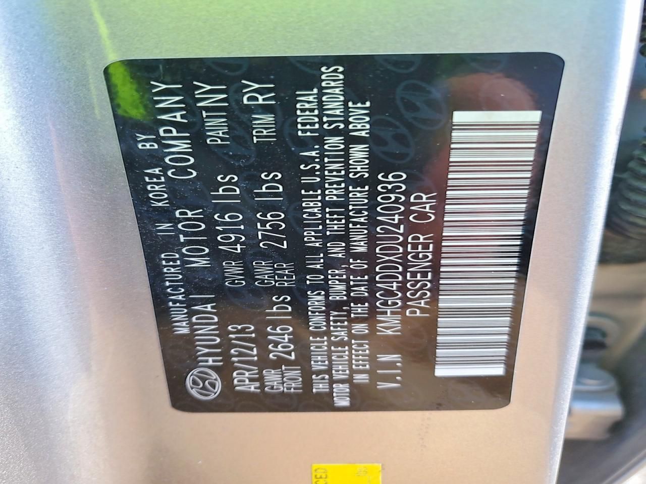 2013 Hyundai Genesis 3.8l