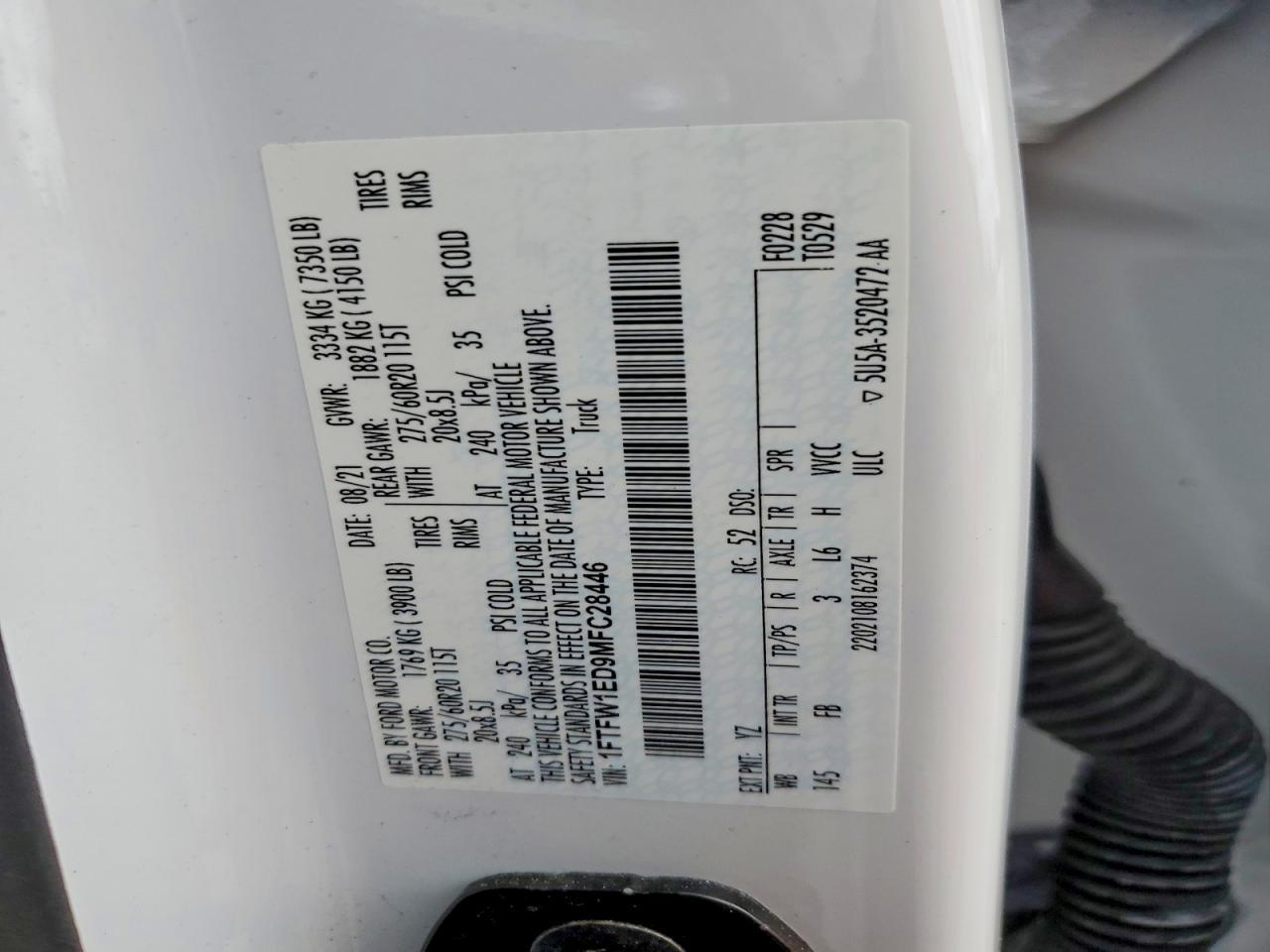 2021 Ford F150 Supercrew