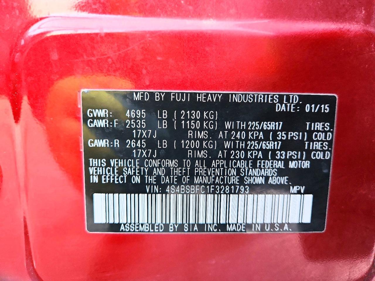2015 Subaru Outback 2.5i Premium