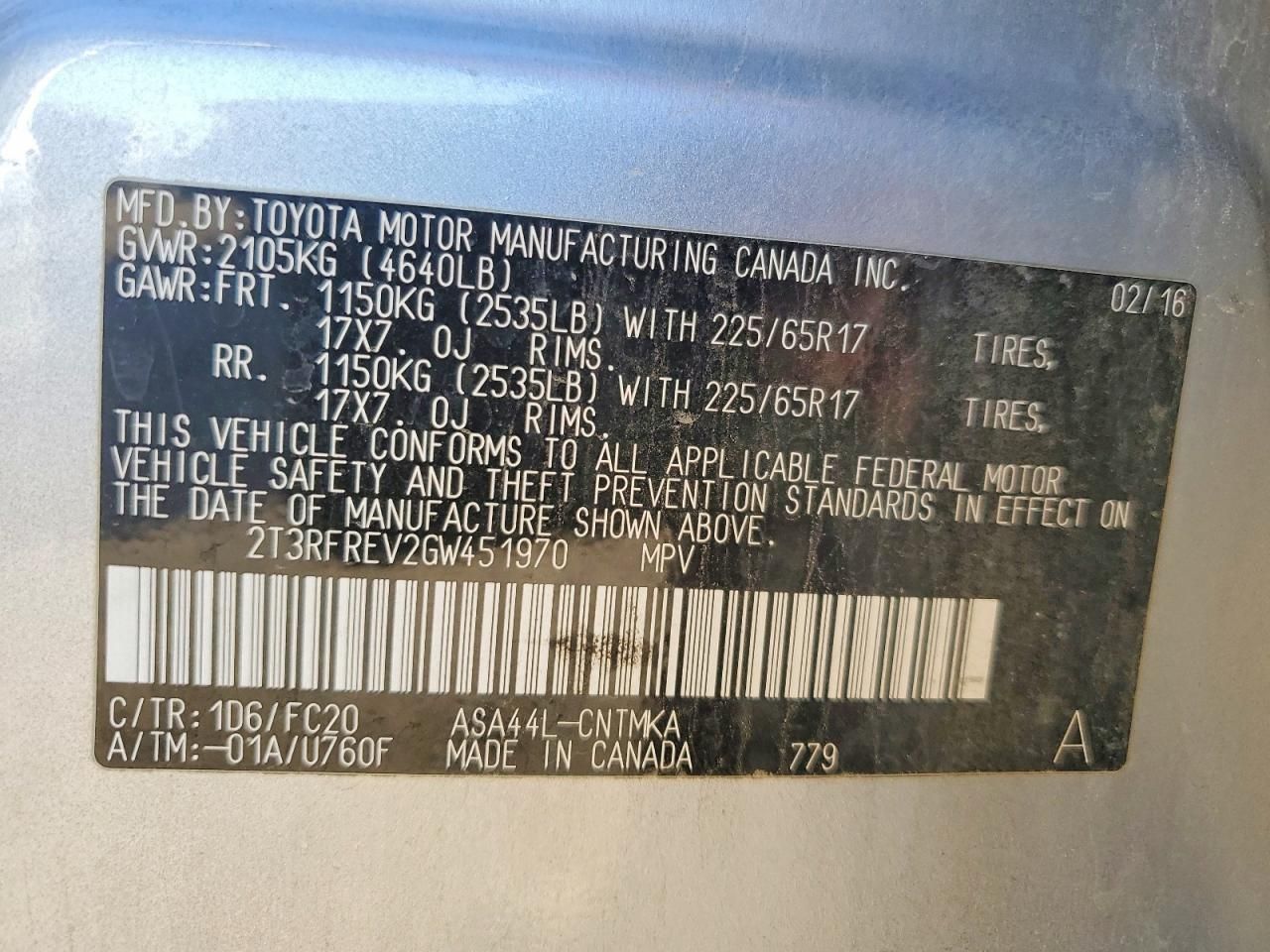 2016 Toyota Rav4 xle