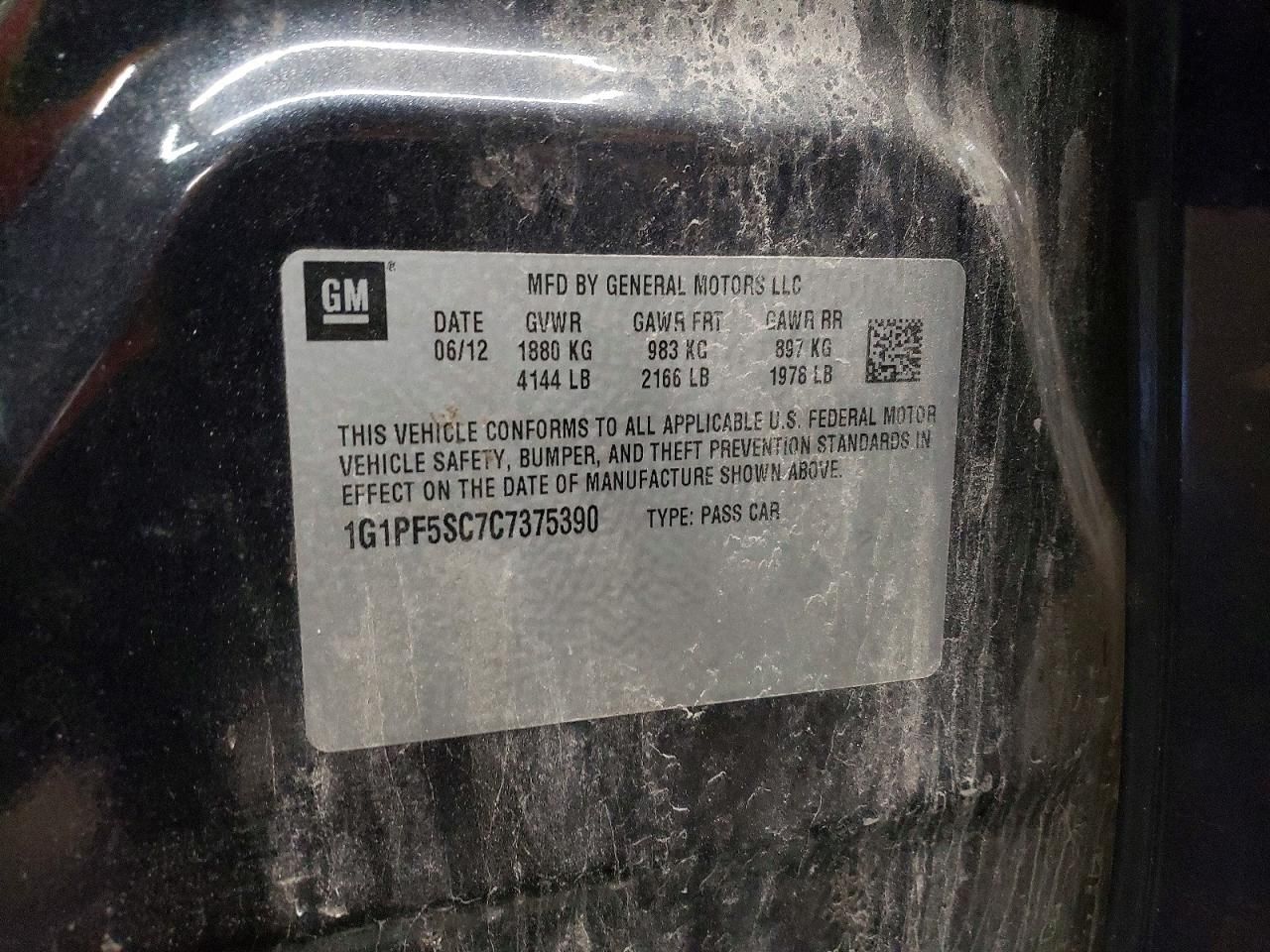 2012 Chevrolet Cruze lt