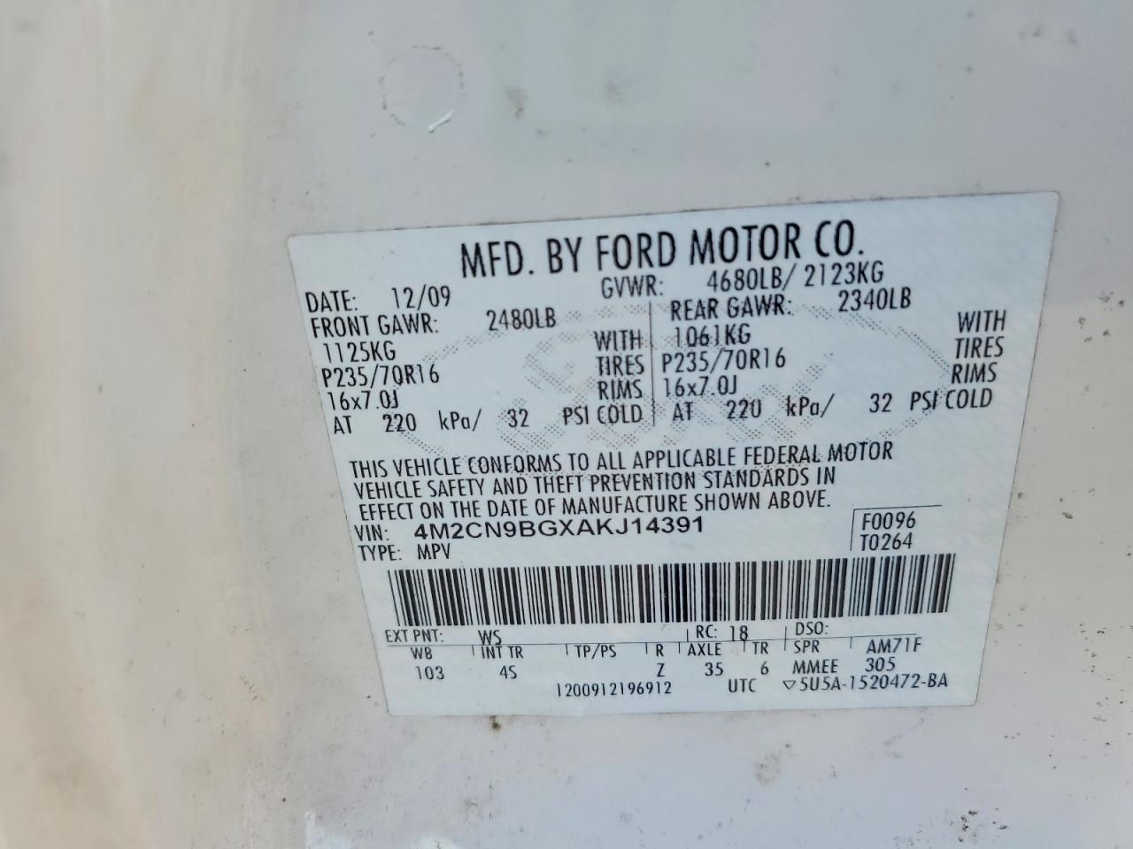 2010 Mercury Mariner