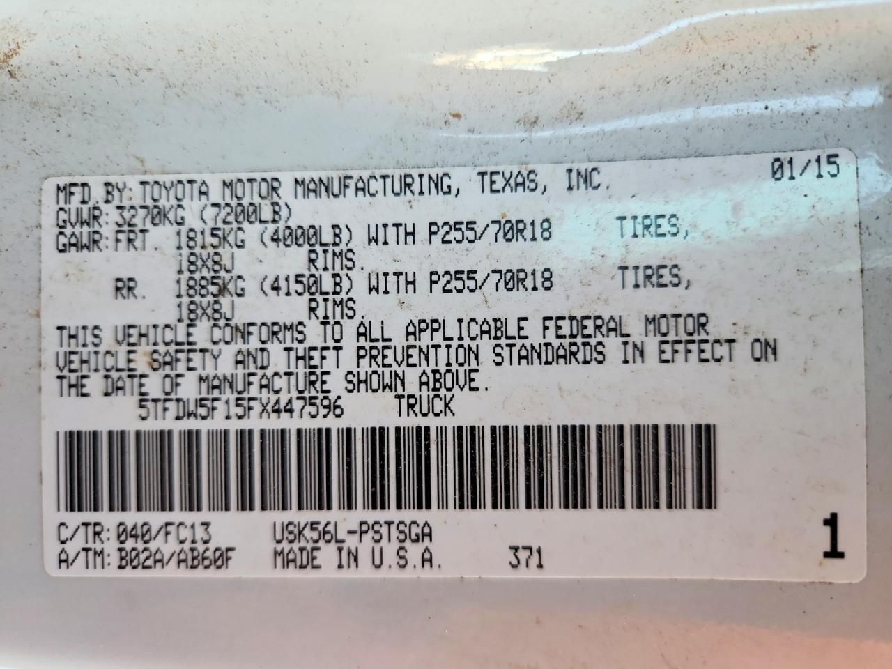 2015 Toyota Tundra Crewmax SR5