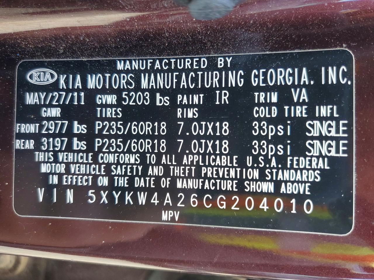 2012 KIA Sorento sx