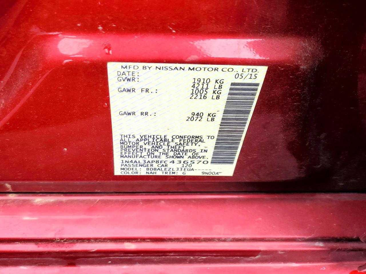 2015 Nissan Altima 2.5 s