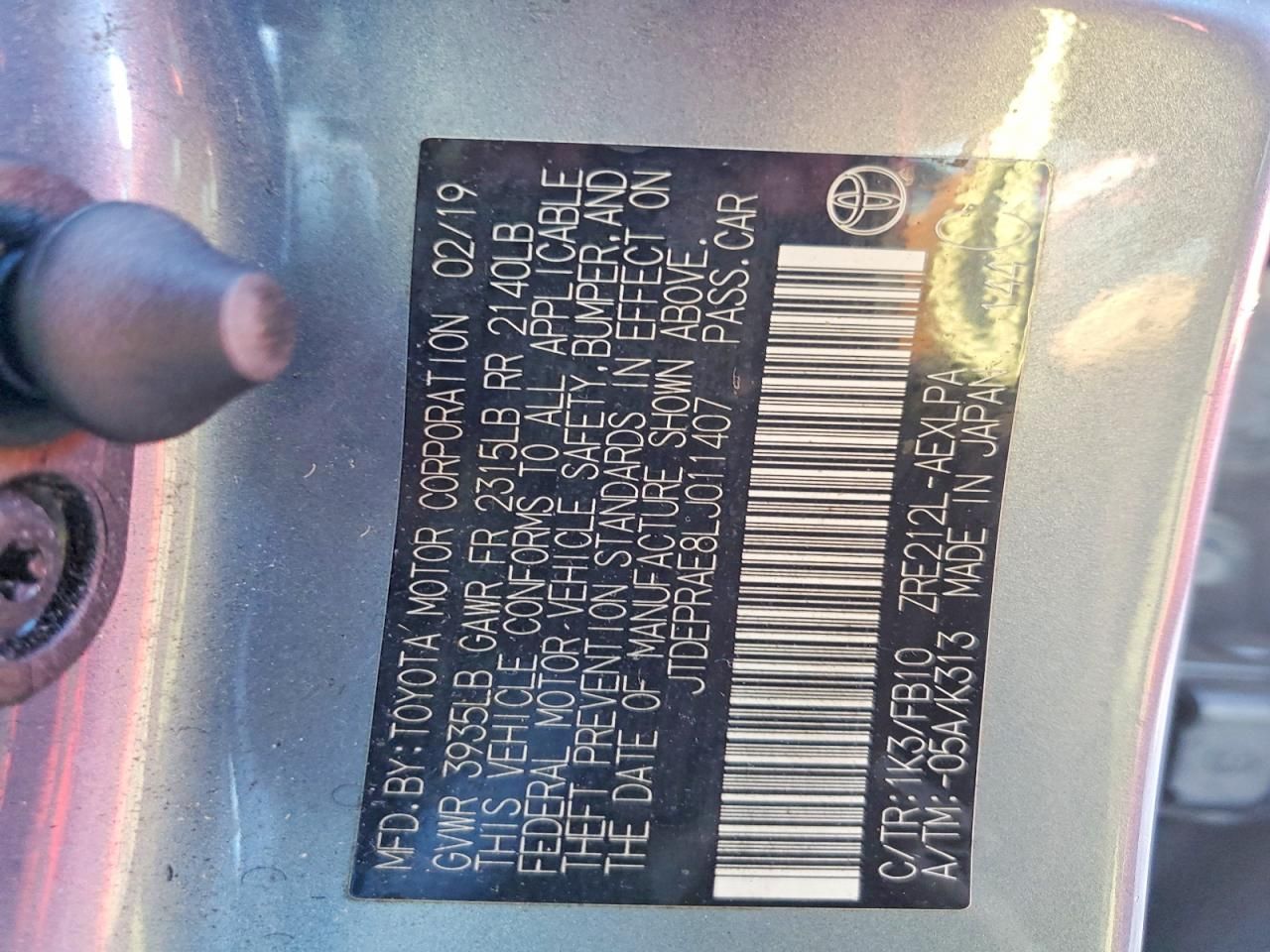 2020 Toyota Corolla le