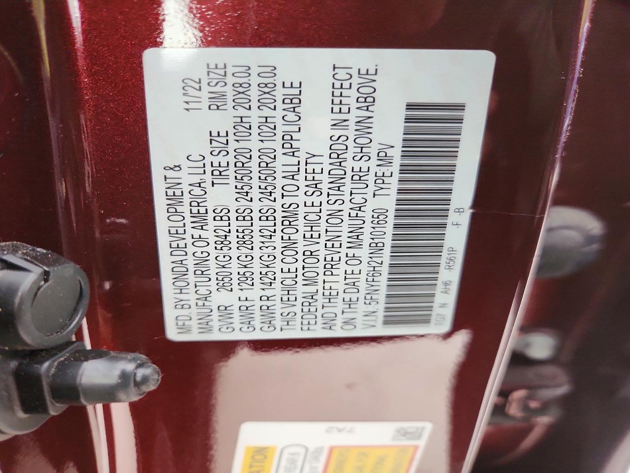 2022 Honda Pilot se