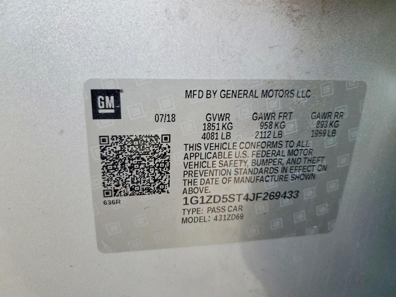 2018 Chevrolet Malibu lt