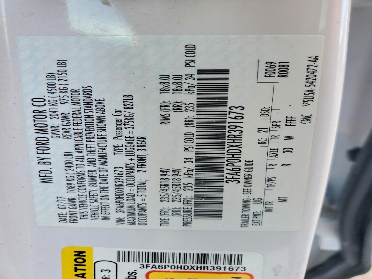 2017 Ford Fusion se