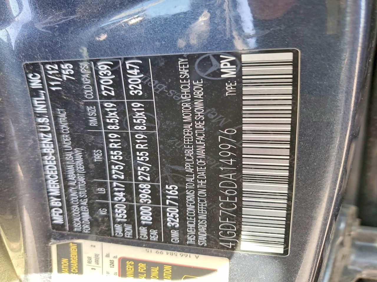 2013 Mercedes-Benz Gl 450 4matic