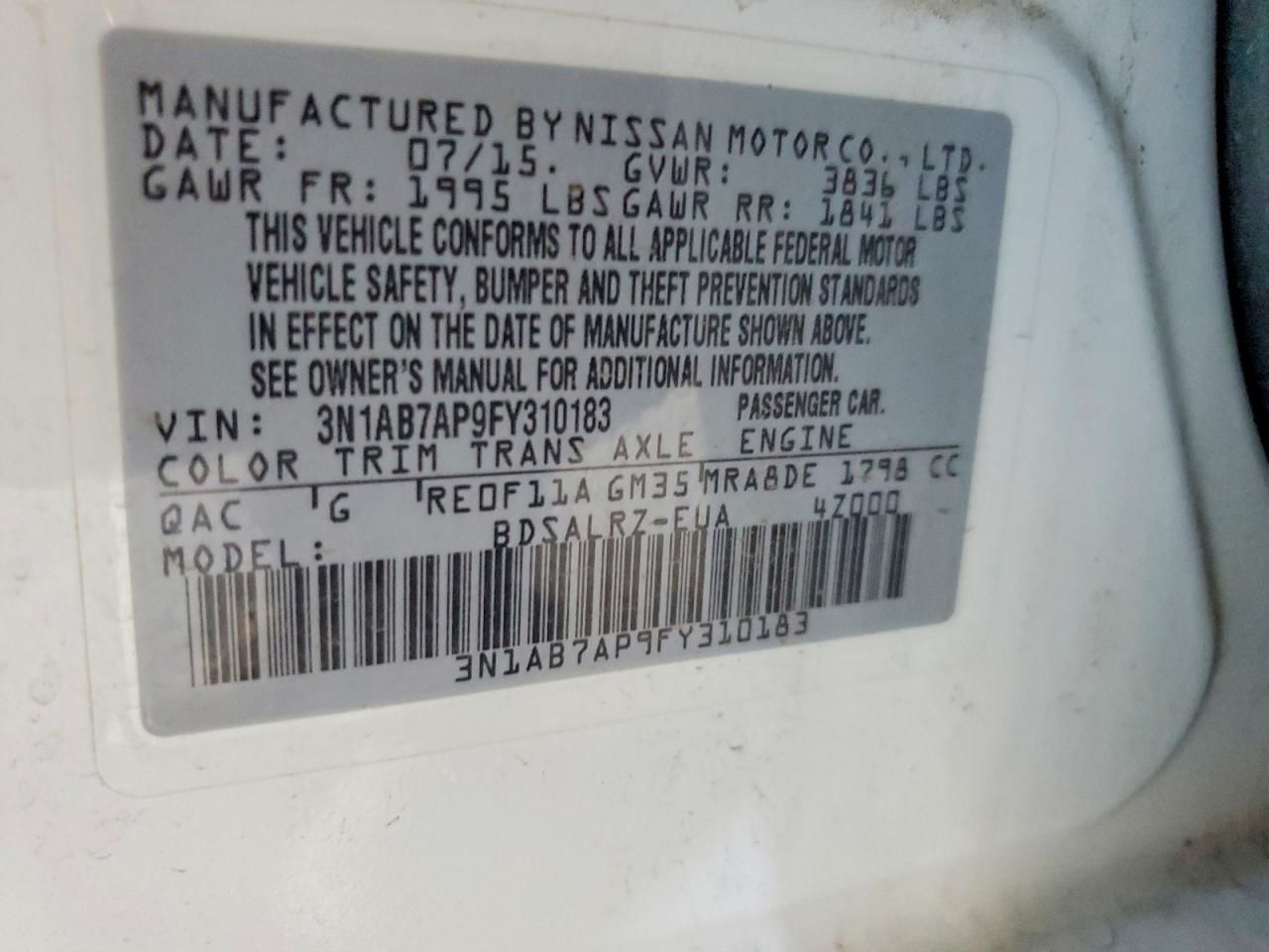 2015 Nissan Sentra s