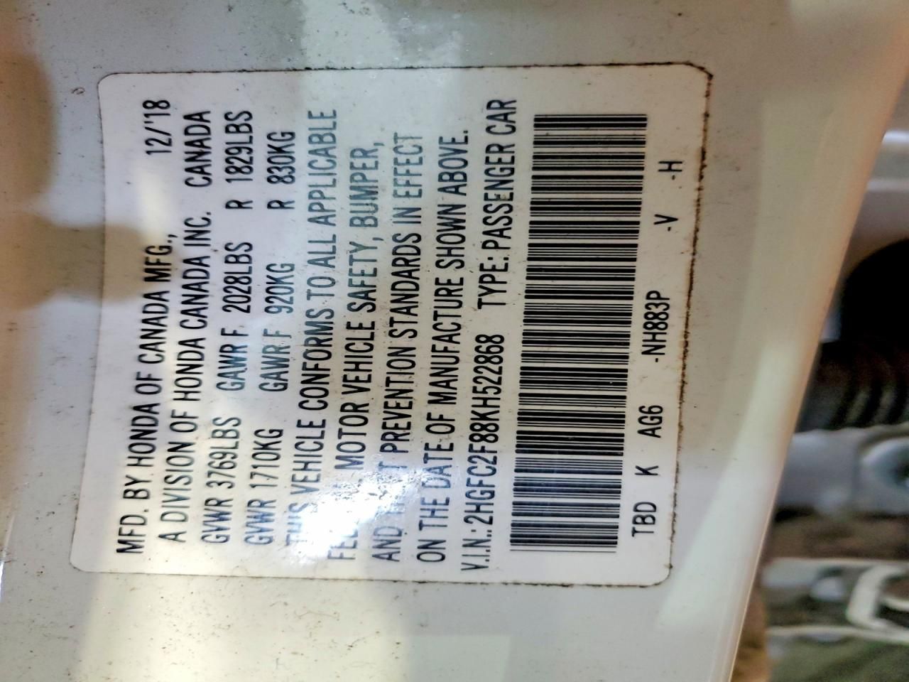 2019 Honda Civic Sport