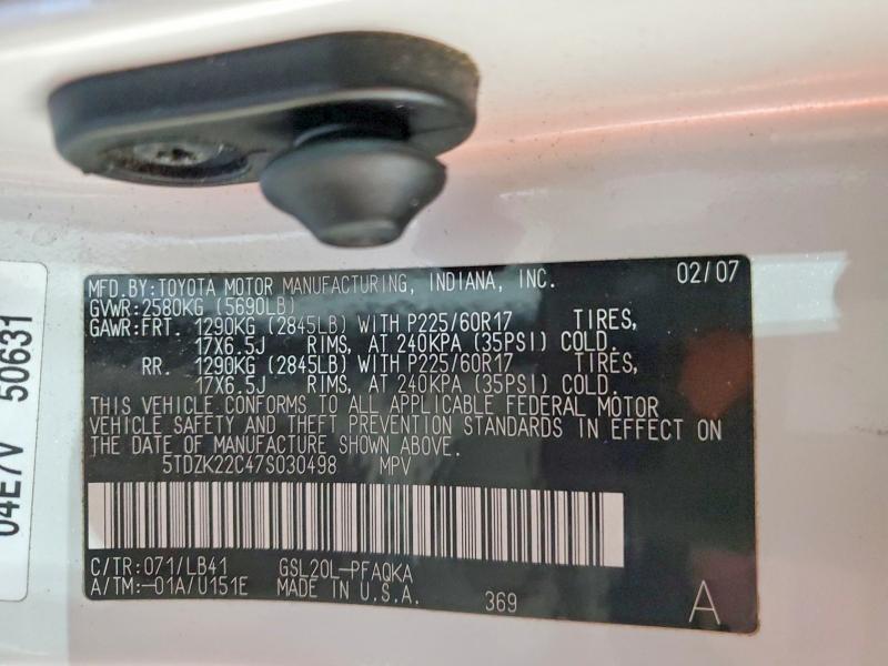 2007 Toyota Sienna xle