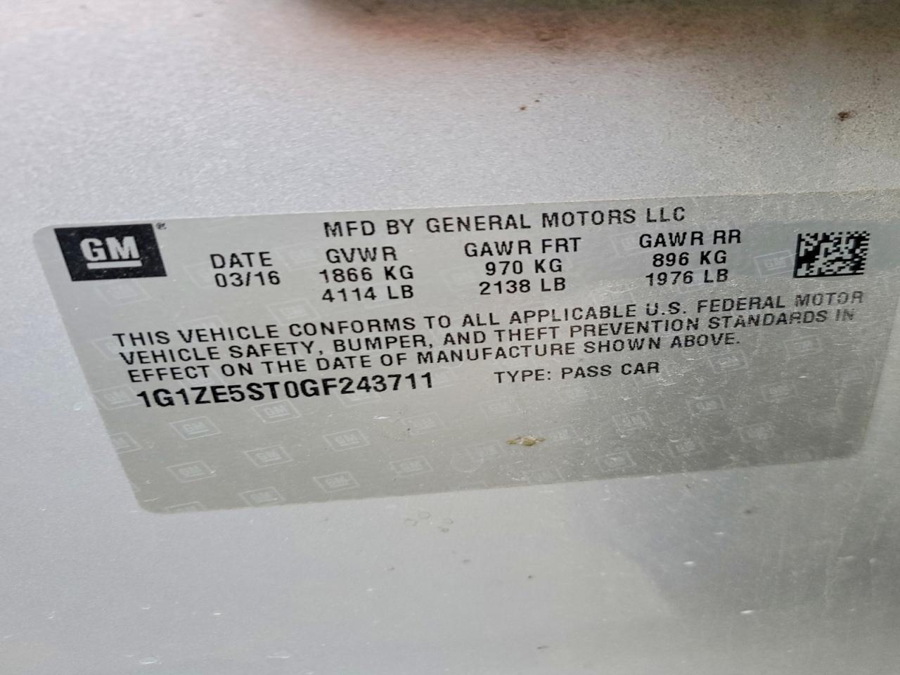 2016 Chevrolet Malibu lt