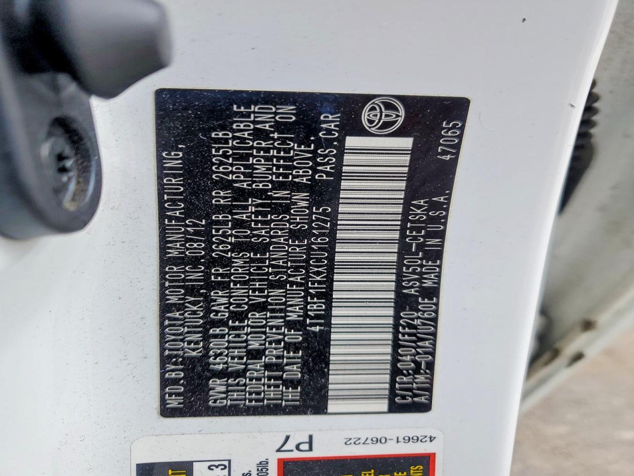 2012 Toyota Camry Base