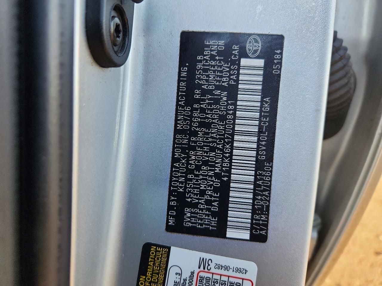 2007 Toyota Camry le