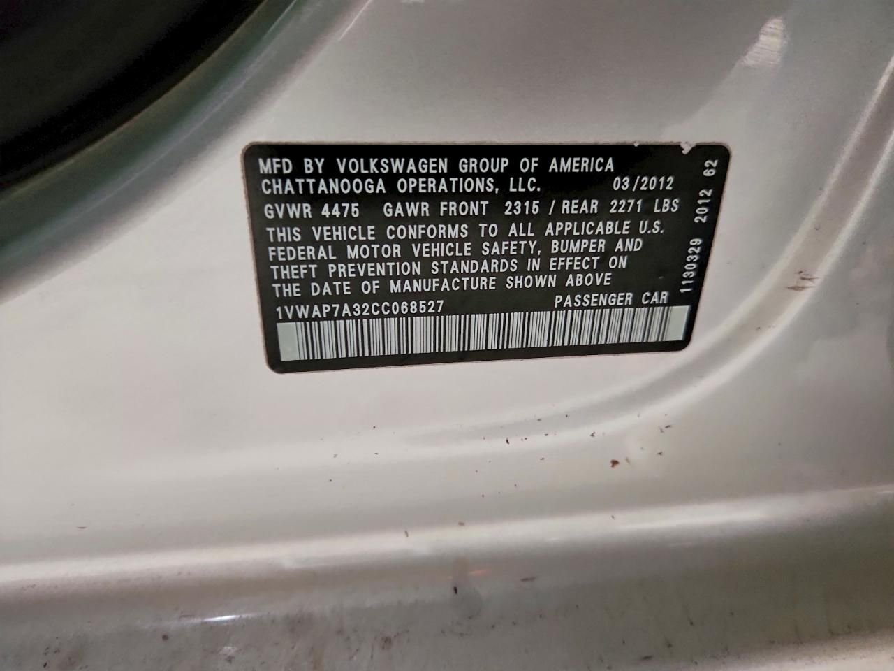 2012 Volkswagen Passat s