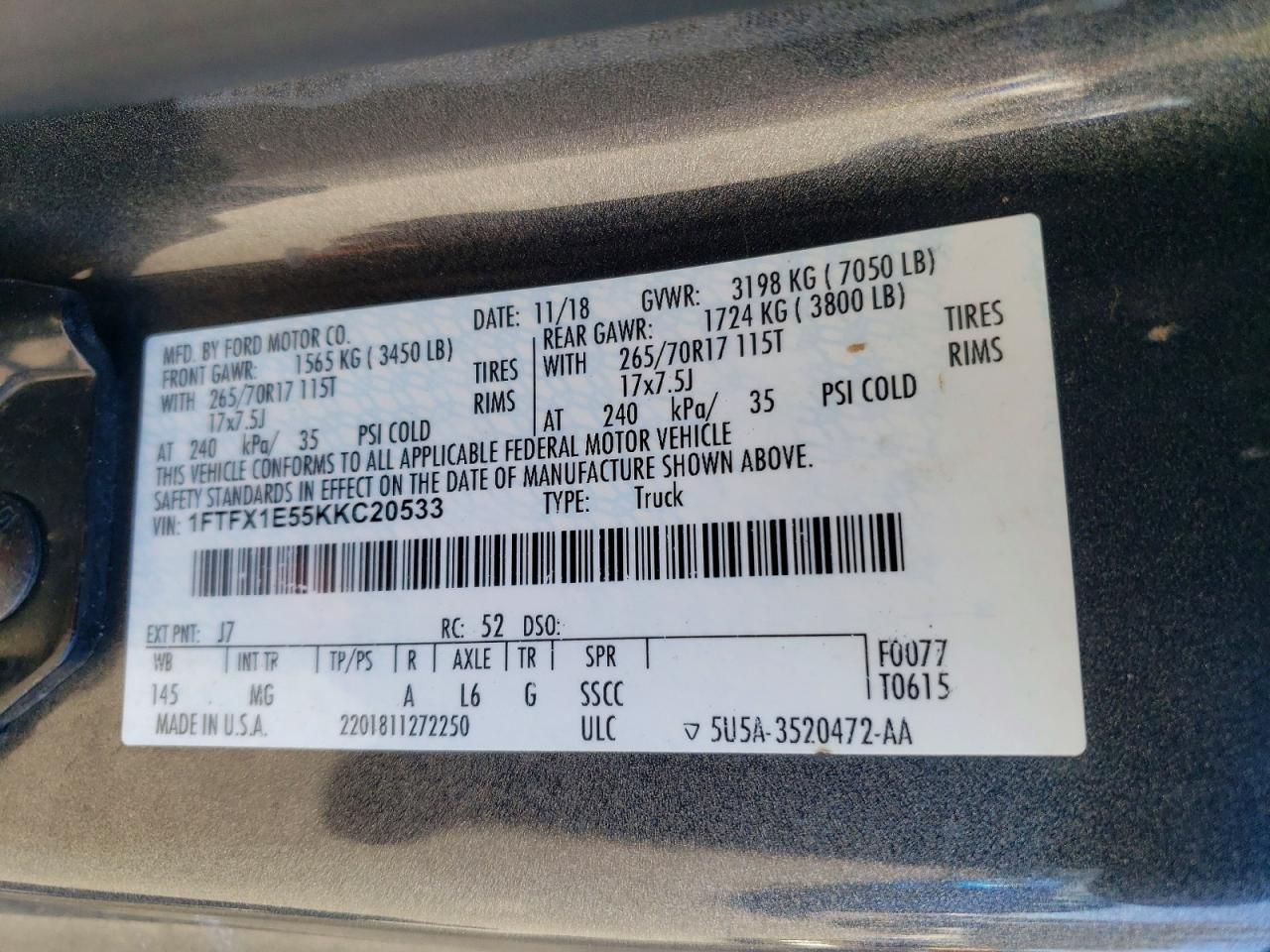 2019 Ford F150 Super cab