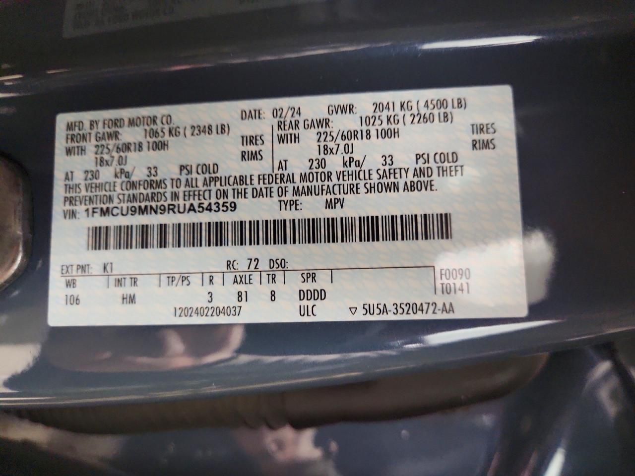 2024 Ford Escape st Line