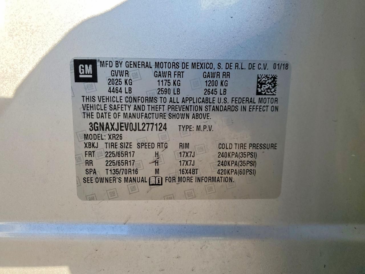 2018 Chevrolet Equinox lt