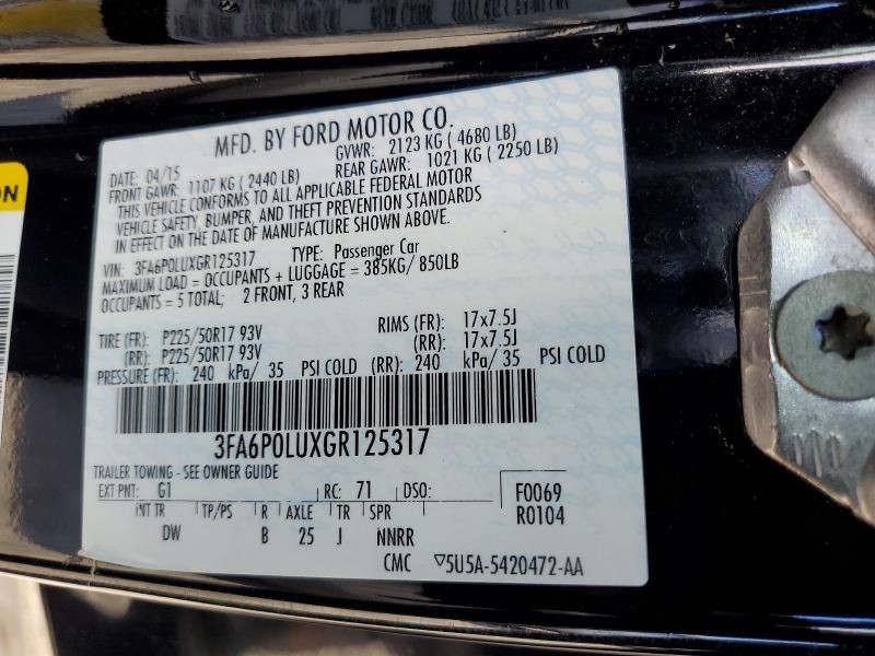 2016 Ford Fusion se Hybrid