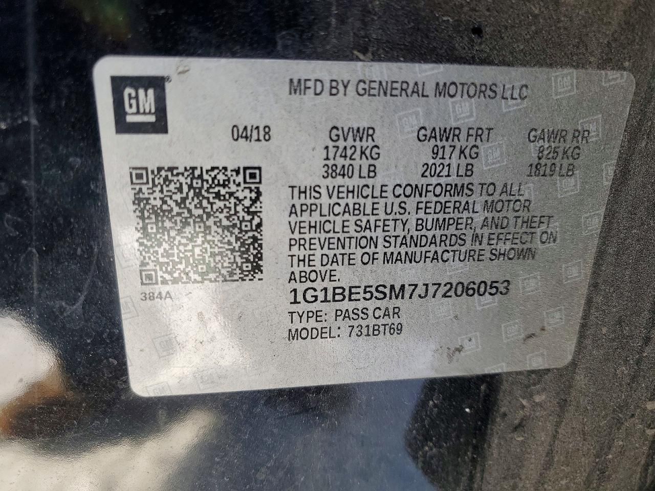 2018 Chevrolet Cruze lt