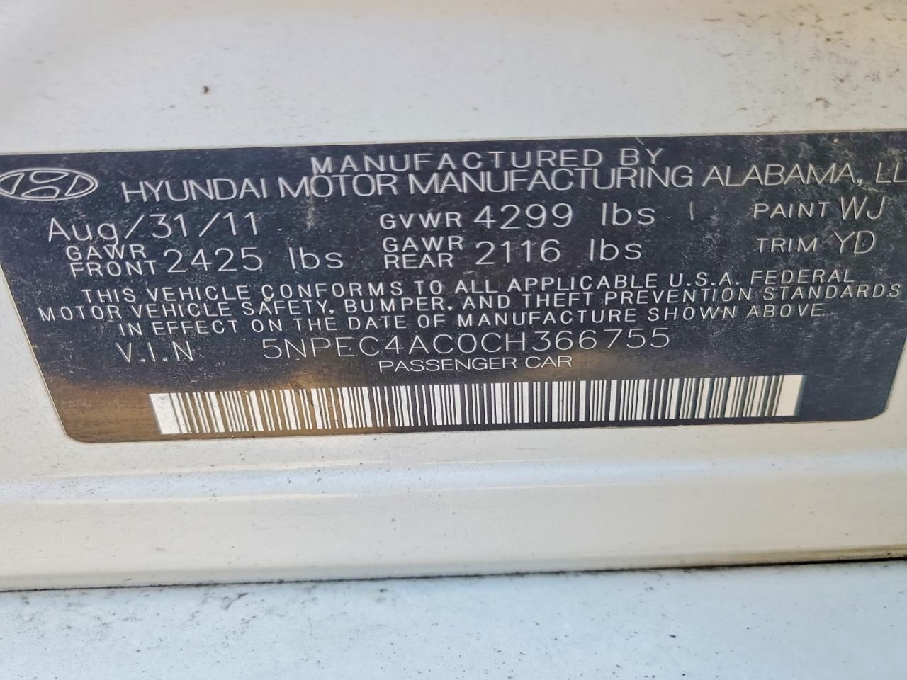 2012 Hyundai Sonata se