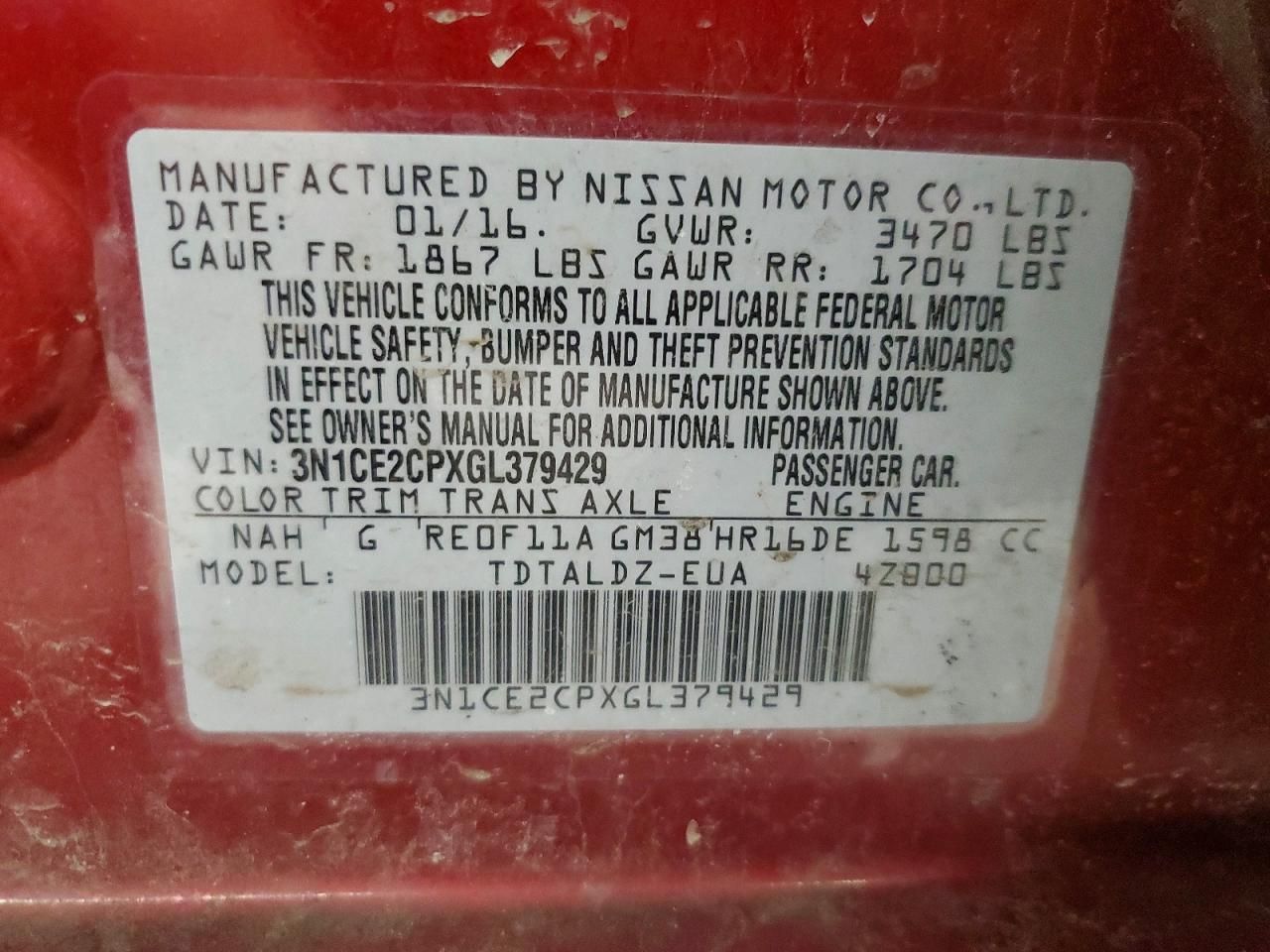 2016 Nissan Versa Note s