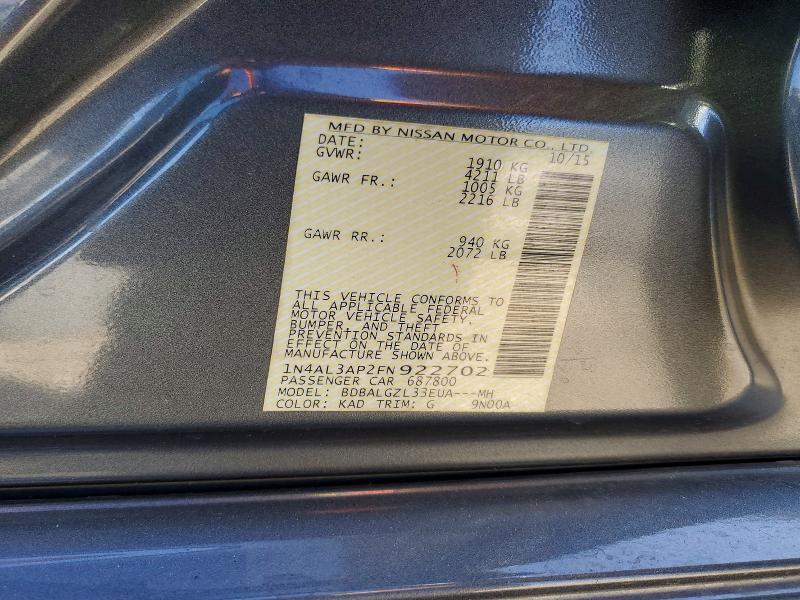 2015 Niss Altima 2.5 s